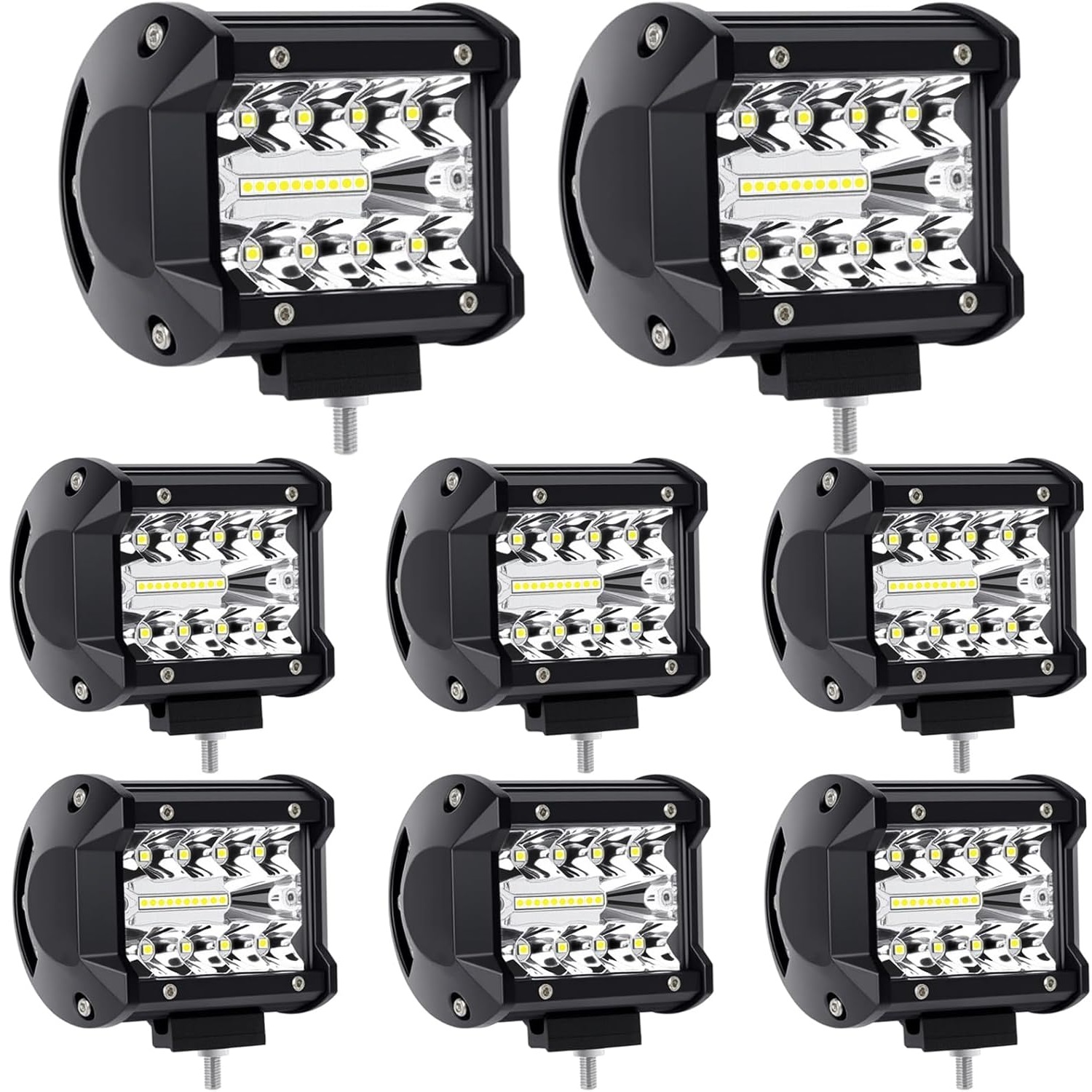 TEMU 8pack 4 Inch Led Work Light Car Motorcycle Boat Universal Brightness Day Driving Shockproof External Modified Car Driving Light Bar Work Light