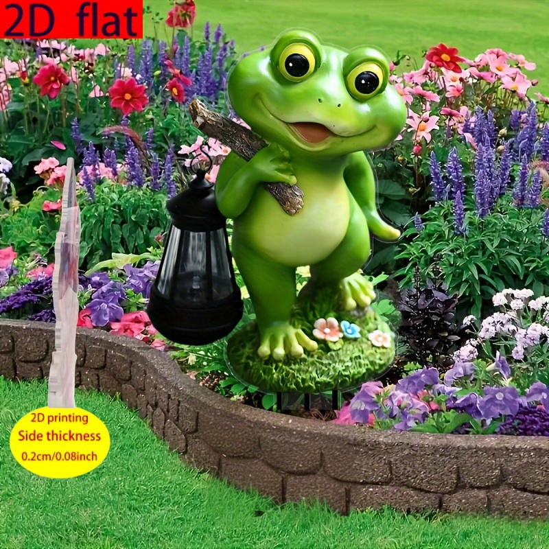 Image of 2d Flat, 2d Flat And With Lantern Garden Logo Battery-free Acrylic Floral Landscape Decoration, Perfect For Courtyards And Lawns, A Touch Of Playiness To . Particularly Suitable For Day