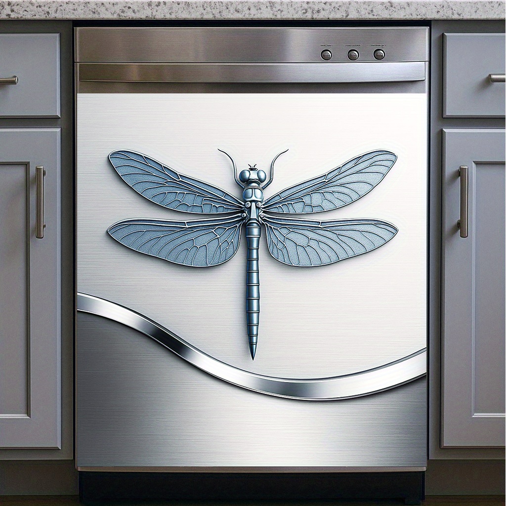 TEMU 2d Dishwasher Door Cover, 23x25.5 Inches Scratch-resistant Sticker For Fridge And Dishwasher, Modern Kitchen Upgrade, Durable , Peel-and-stick,
