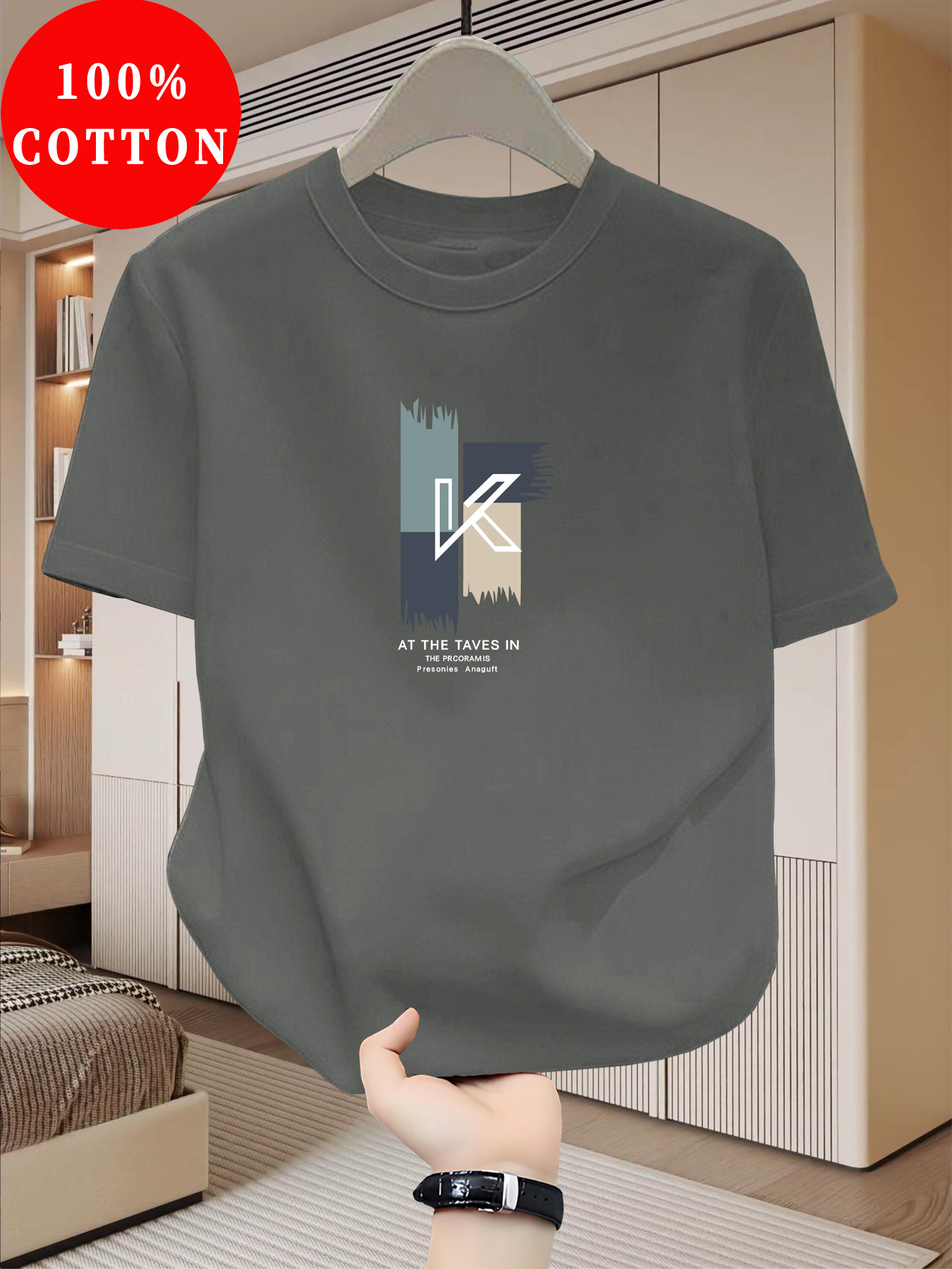 t-shirt homme 100% coton, col rond manches courtes décontracté, respirant et absorbant lhumidité pour loisirs en extérieur 0