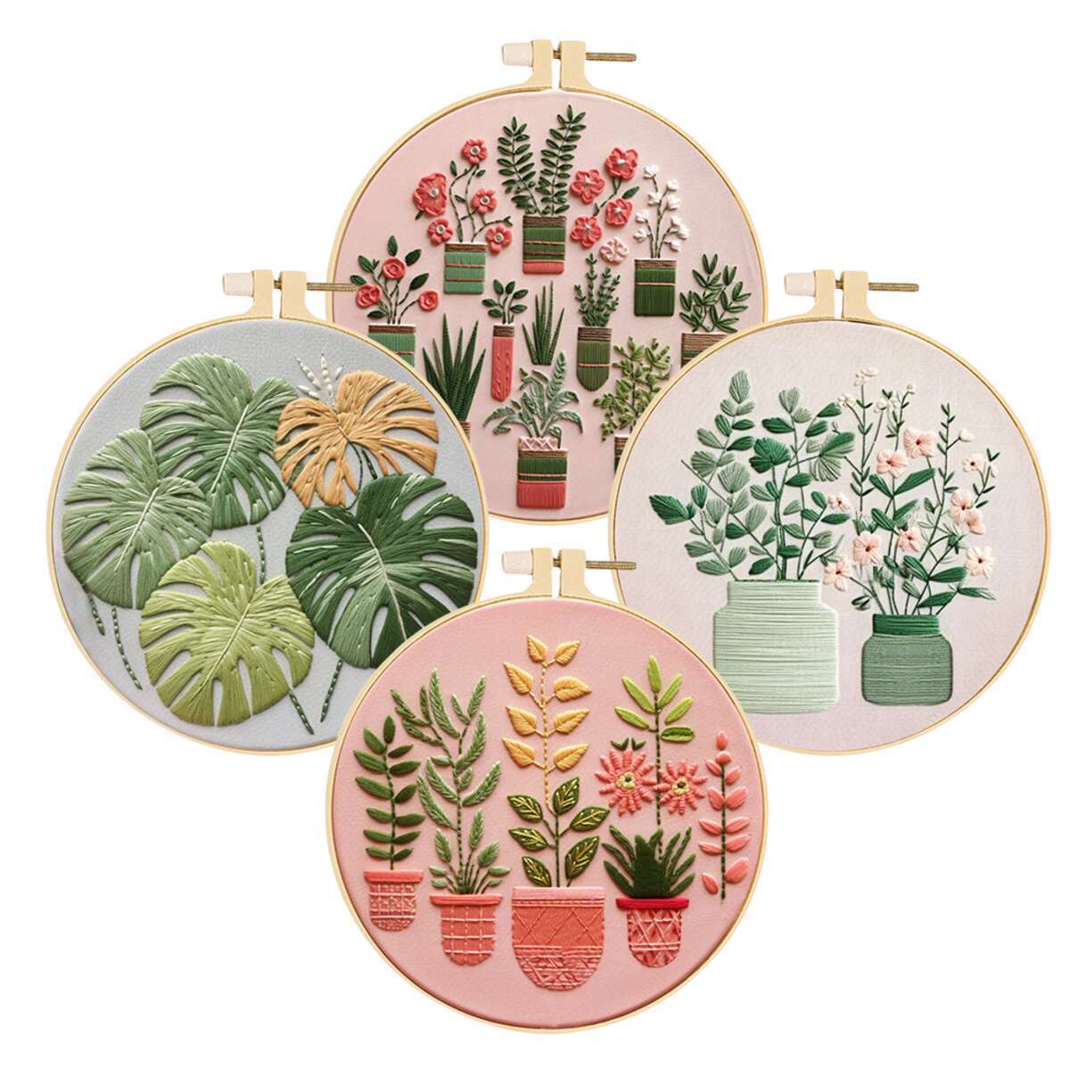 

4pcs Embroidery Kit - Diy Set , & - For