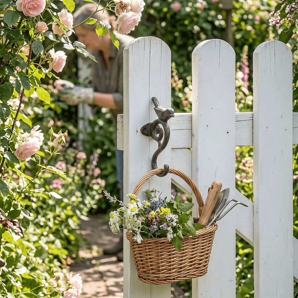 1 litoželeznih S-oblikovanih stenskih kavljev za ptice, močni vintage obešalniki za plašče, torbe in ključe, rustikalna vrtna zunanja okras