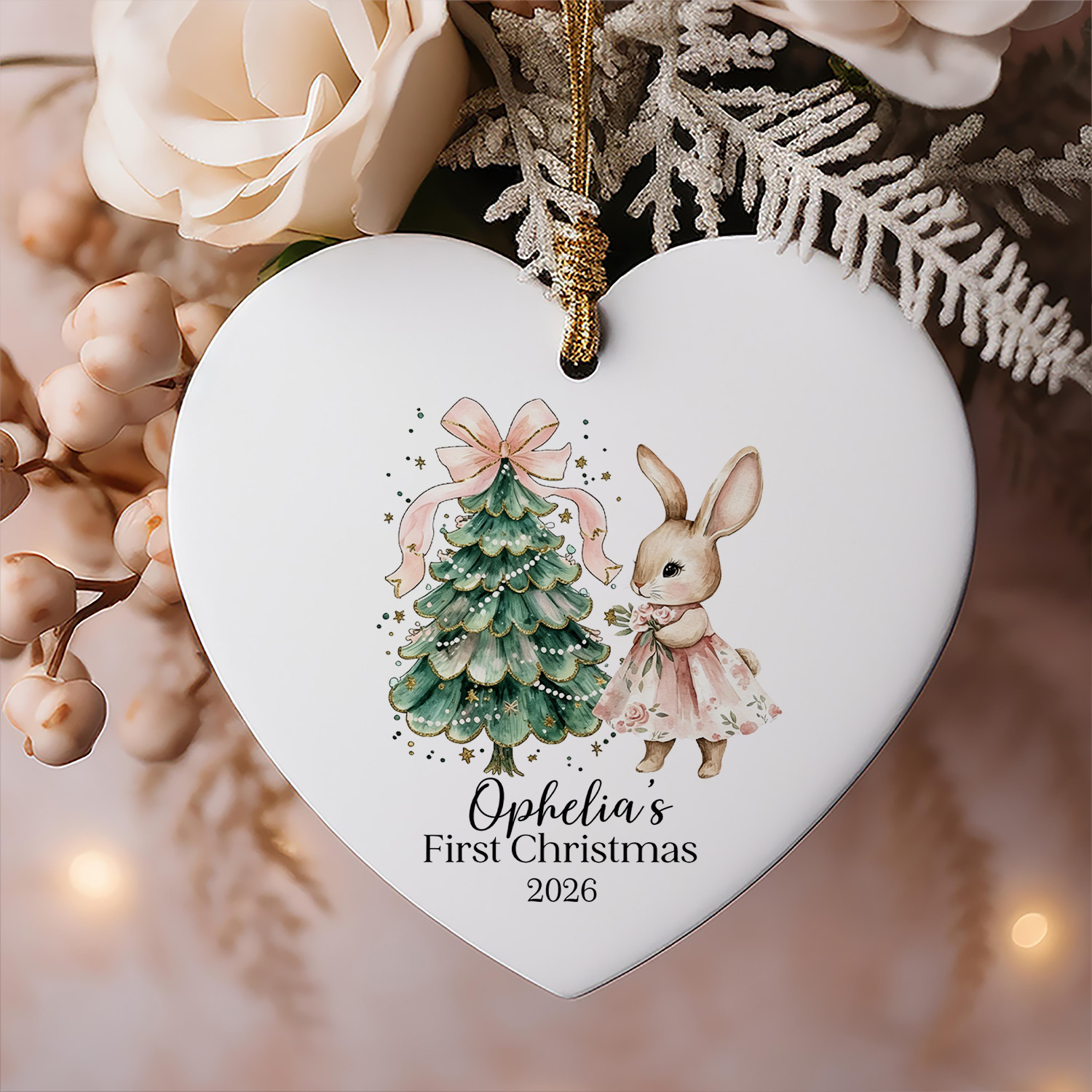 Personalized Baby's First Christmas Ornament with Name & Date