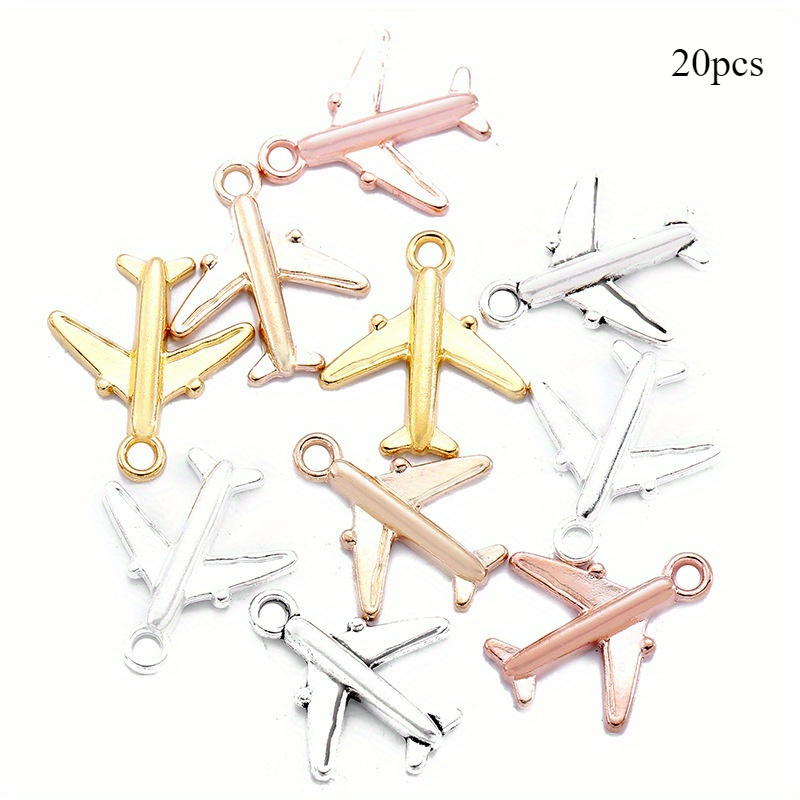 TEMU 20pcs Pendentifs Vintage en de Série Avion, Breloques Série Avion Multicolores pour Porte-clés, Chaînes de Poitrine, et Boucles d'Oreilles,