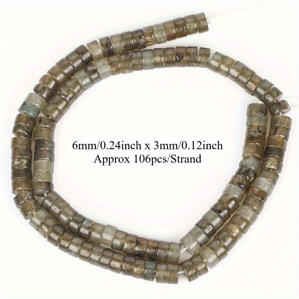 TEMU Perles de labradorite en naturelle, perles d'espacement cylindriques utilisées pour la fabrication de bijoux, bracelets, boucles d'oreilles,