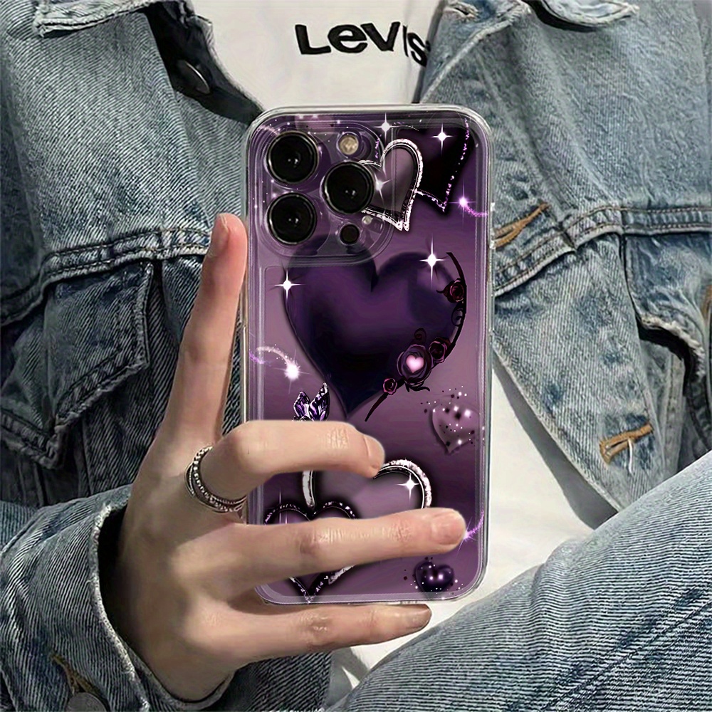 Image of Phone Case: Phone Case- Luxury Soft Tpu Shockproof Phone Case With Heart Of - Compatible With Iphone 17, 16, 15, 14, 13, 12, 11 Pro Max, Plus Of 16, 12 Mini, And X, Xs Max, Xr, 8, 7 Plus