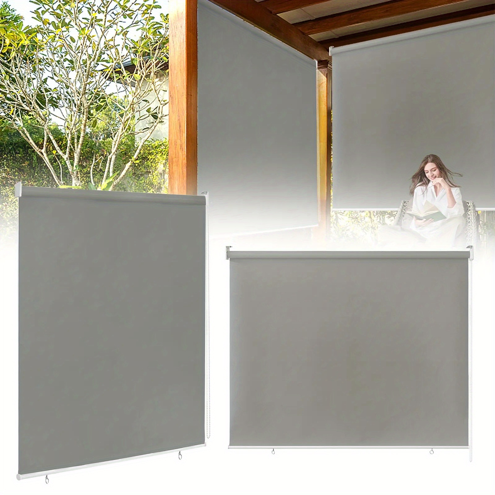 Tenda A Rullo Per Esterni Beige - 100x240 Cm, Protezione Solare E UV Per Finestre E Porte - Foto 10