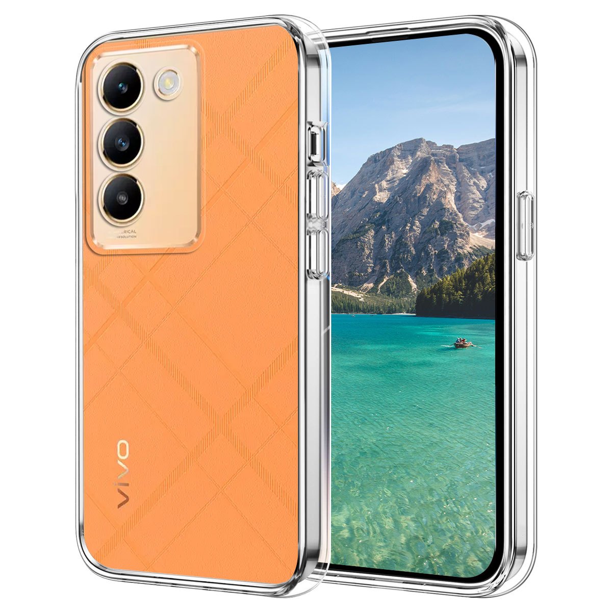TEMU para Vivo V40 SE: Carcasa transparente a prueba de golpes, con resistente a los arañazos y parte trasera transparente