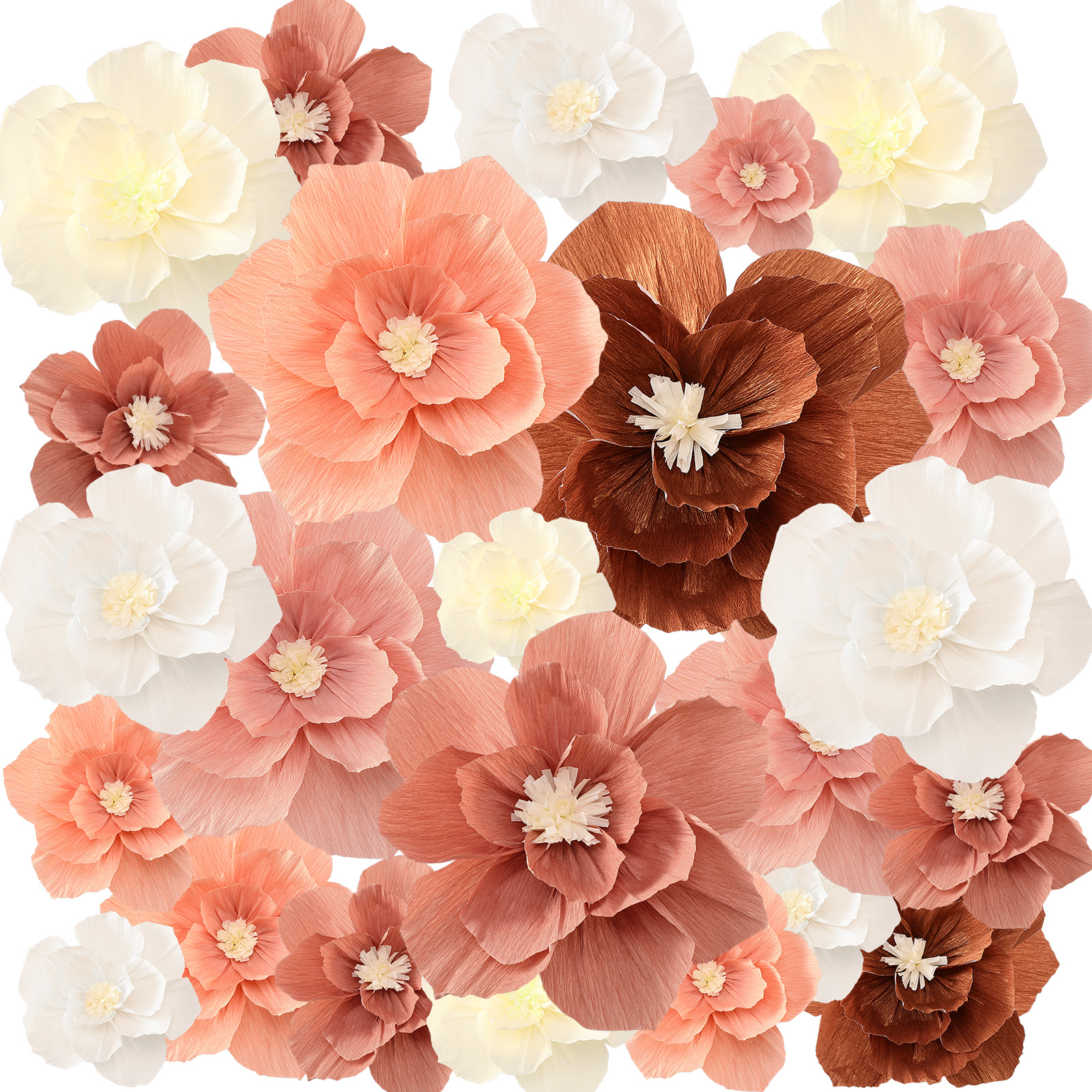 paper crepe flowers sold on Temu United States