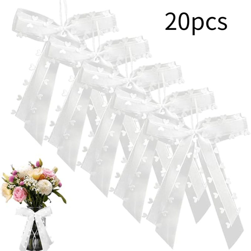Image of Handmade Hair Additions With Bow Ribbons, Heart-shaped Lace Bows, Gift Packaging With Transparent Chiffon Ribbons