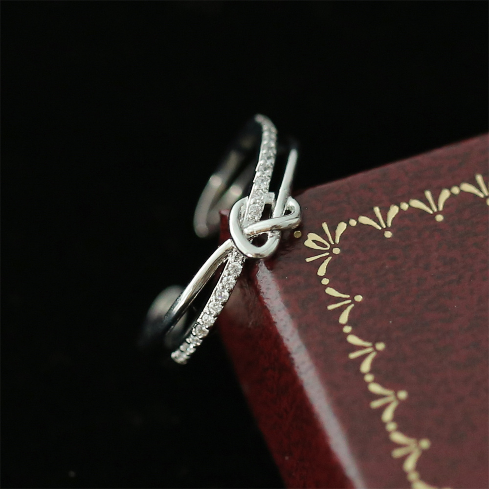 1pc Light Luxury  Copper Rose Golden Knotted Cross-woven Full Open Ring for Women, Suitable for Daily Wear, Parties, and Gatherings