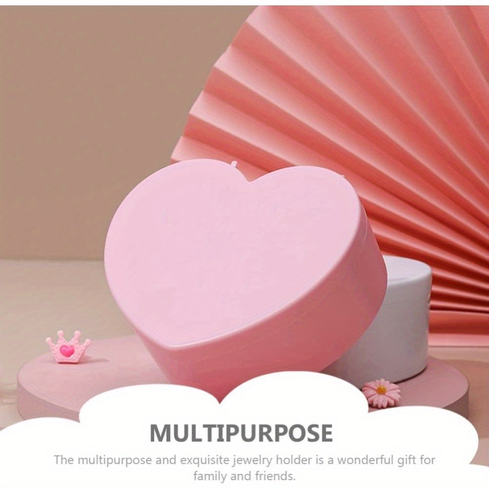6pcs heart shaped jewelry box double layer   storage box lined with fabric used for earrings necklaces bracelets watches decorative plastic storage box jewelry storage box decorative box safe closing necklace organizer bracelet holder   fabriclined interior sturdy construction   fashion enthusiasts jewelry boxes Product details 7