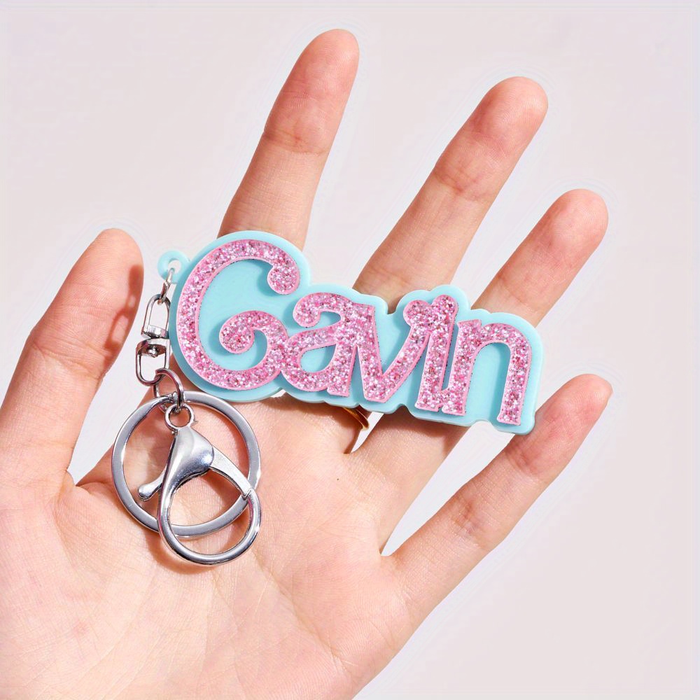 TEMU Porte-clés personnalisé / Porte-clés en acrylique / Cadeau de la Saint-Valentin / Étiquette nominative en acrylique / Étiquette nominative /