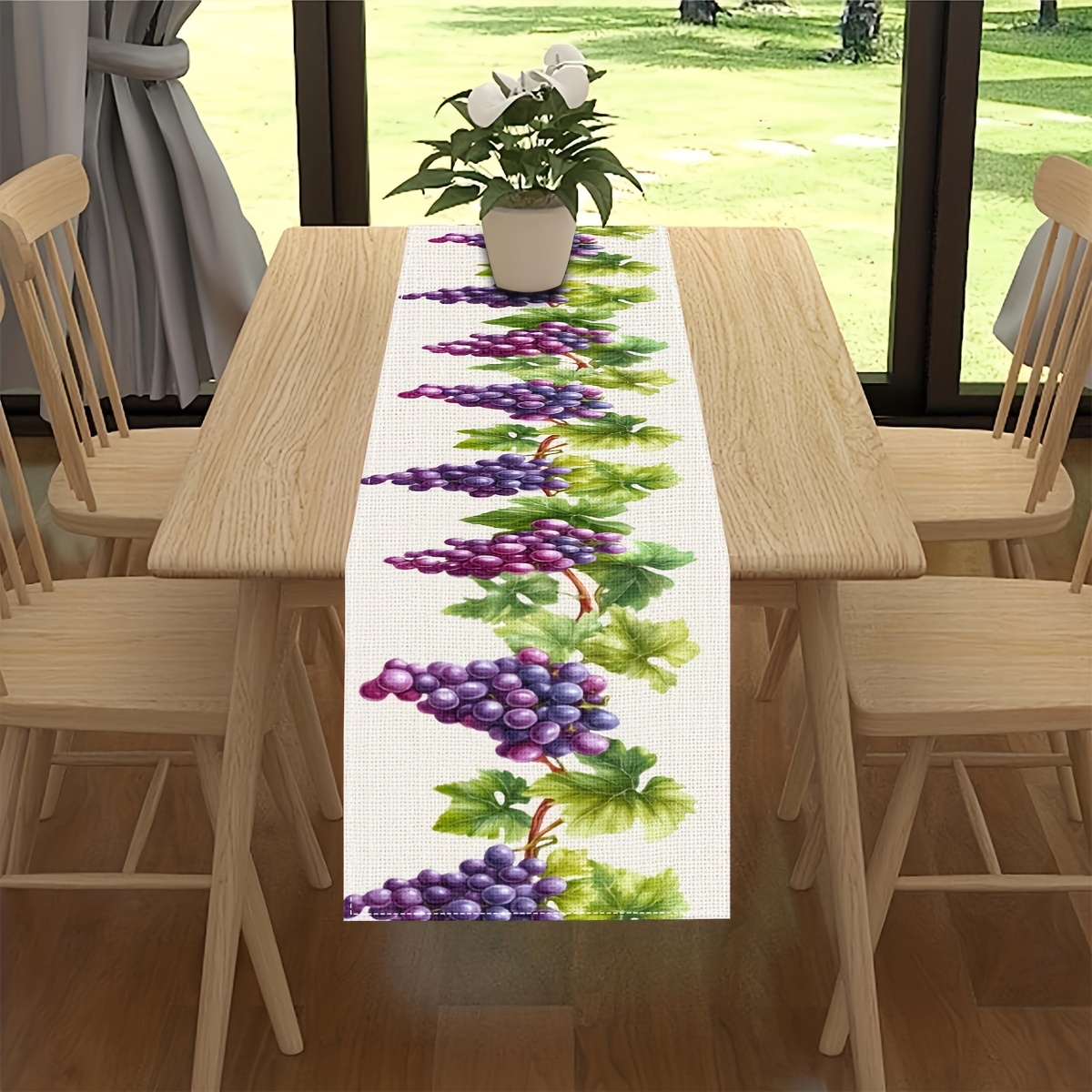 TEMU 1pc Elegant Grapevine Table Runner - Cluster & , Table Decor For Dining, Kitchen, Wedding, Party - Table Decoration For Home , Dining Table