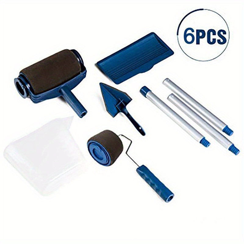 TEMU 1 Set Painting Roller Brush Set Wall, Brush, Flocked Edger Paint Brush, Decorate Painting Roller Brush Set Pro Brush Kit Multifunctional House