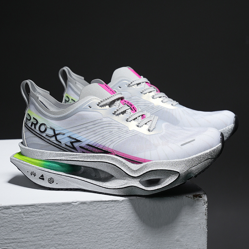 Carbon Plate Racing Running Shoes, Unisex Breathable Mesh Shock-Absorbing Running Shoes, Professional Marathon Training Athletic Shoes