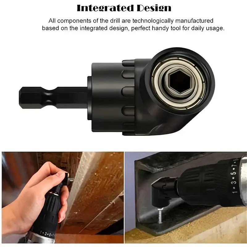 1pc right angle drill bit attachment with 360 rotatable socket adapter 90   tip durable construction suitable for angle drilling compatible for drills multi functional drill accessory for