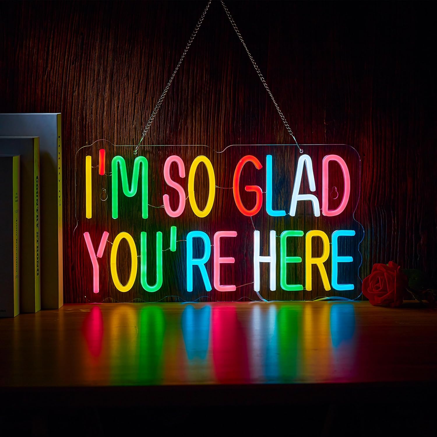 I'M So Glad You're Here Neon Light for Classroom Decoration