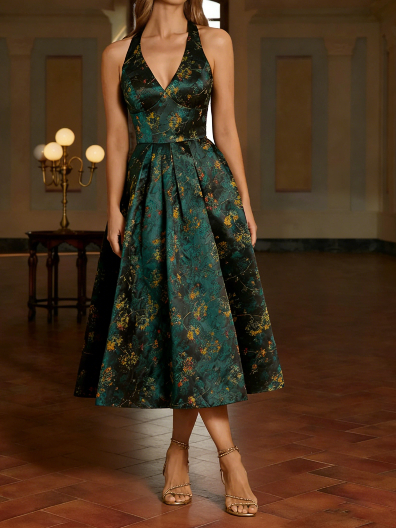 temu cocktail dresses Women's Elegant Sleeveless Sequin * Top with Flowy Chiffon Skirt, Party  Holiday Wedding Cocktail Dress
