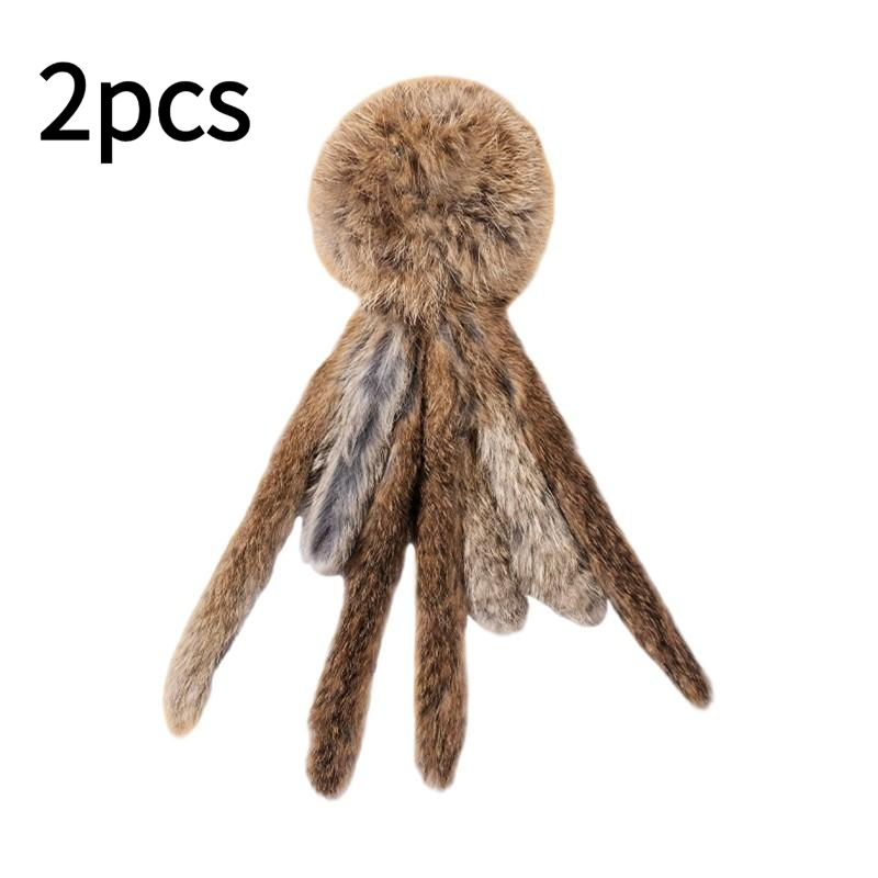 TEMU 2pcs Octopus Rabbit Cat Teaser Toy With Fluffy Tail - Suitable For Breed Sizes, Interactive Rabbit & Tentacle For Kittens, For Training, Play,