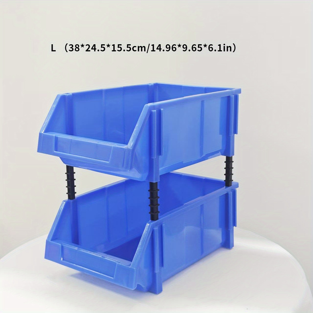 TEMU Juego de cajas de almacenamiento angulares engrosadas de 2 piezas - un de plástico para apilar cajas de almacenamiento, adecuado para