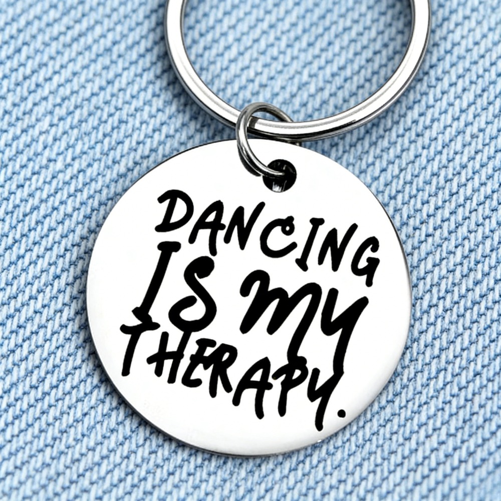 TEMU -piece Stainless Steel Keychain Engraved With "dancing Is My," A Unique And Stylish Gift For Dance Enthusiasts, Perfect For Birthdays, New Year,