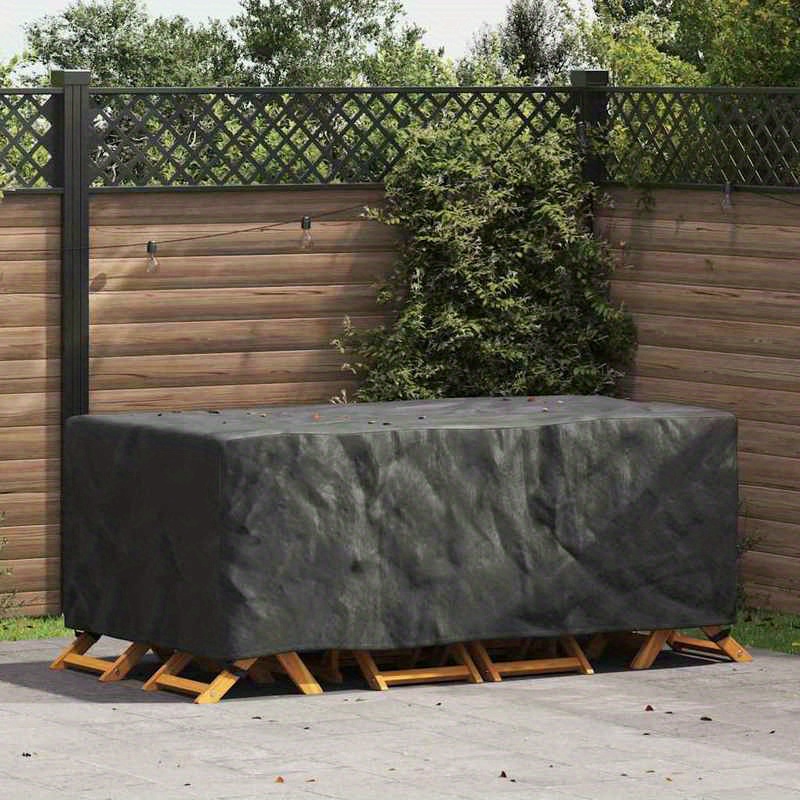 TEMU 200x110x70cm Black Outdoor Cover 210d Oxford Easy To Secure With Elastic Hem, Patio Furniture Cover, Outdoor Furniture Cover Set, Outdoor