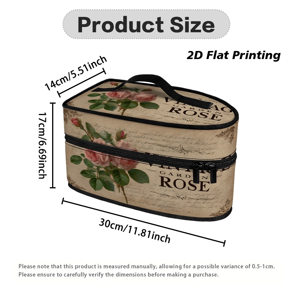 TEMU 1pc Roses Ironing Bag Suitable For Home & Travel, Portable Protective Cover With Accessory Storage, Ironing Supplies, Case For Ironing Board,