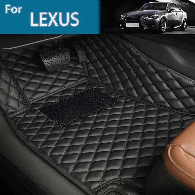 Custom Waterproof Floor Mats For Lexus Models (LX, NX, RC, RX, ES, GS, GX, IS) - 4-Piece Set With PU Leather