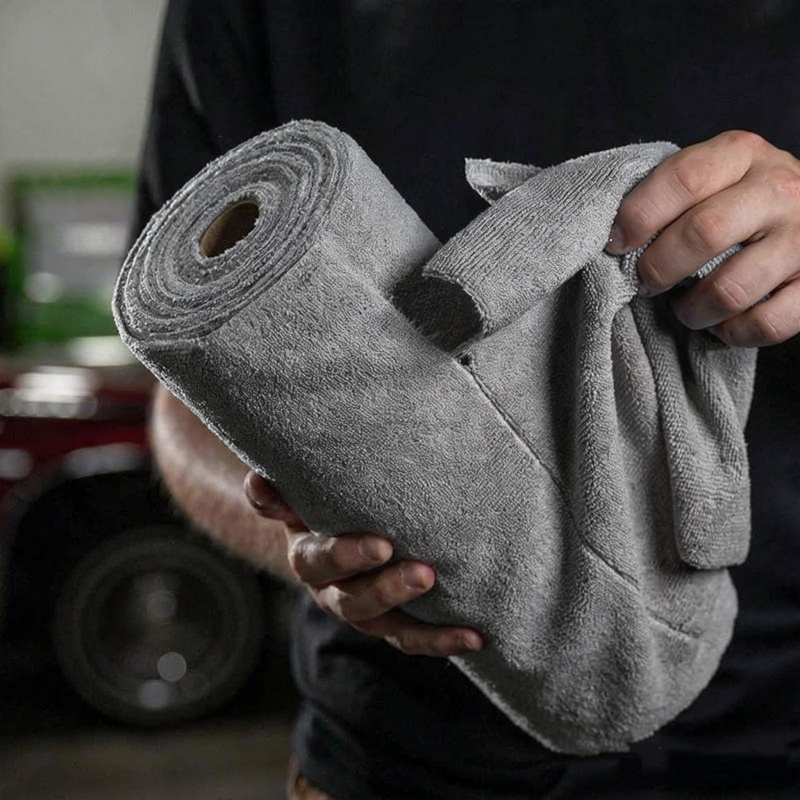TEMU 5m Microfiber Cleaning Cloth Roll - Tear-off Kitchen Towels, Super Absorbent Reusable Wipes For Home