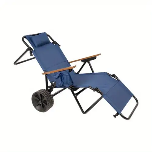 2 in 1 foldable beach cart chair with wheels convertible cart durable metal frame all terrain wheels armrests padded seat for backyard pool picnic beach integrated wagon option sturdy construction
