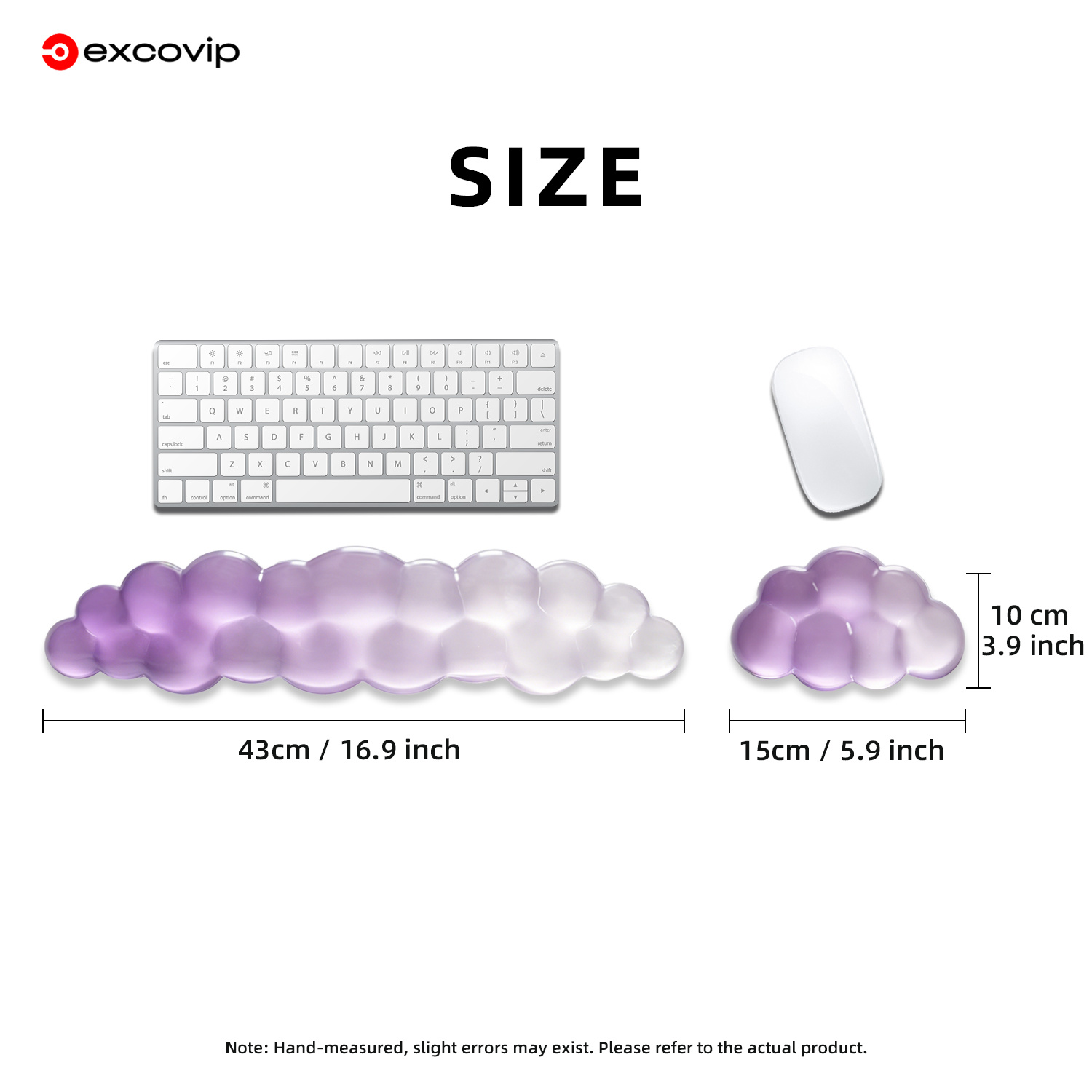 TEMU 1 Set (wrist Rest And Keyboard Pad) Set Transparent Cloud Wrist Support Soft Comfortable Non-slip Ergonomic Easy Cute Gradient Purple Learning
