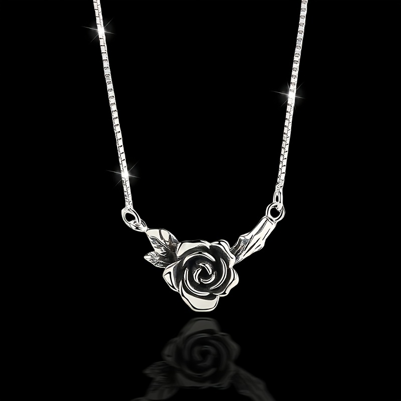 E-shop 1 Stück stylische Damen-Halskette für Frühling und Sommer, eine einfache Vintage-Halskette mit schwarzer Rose, exquisite Schmuckstücke, geeignet