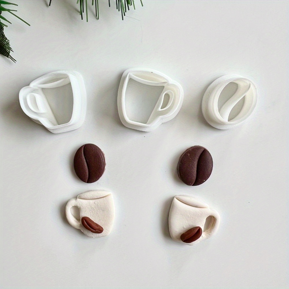 

3pcs And Cup Clay Cutter Set, Plastic Polymer Clay Molds, For Earring Jewelry Making And Cake Decoration