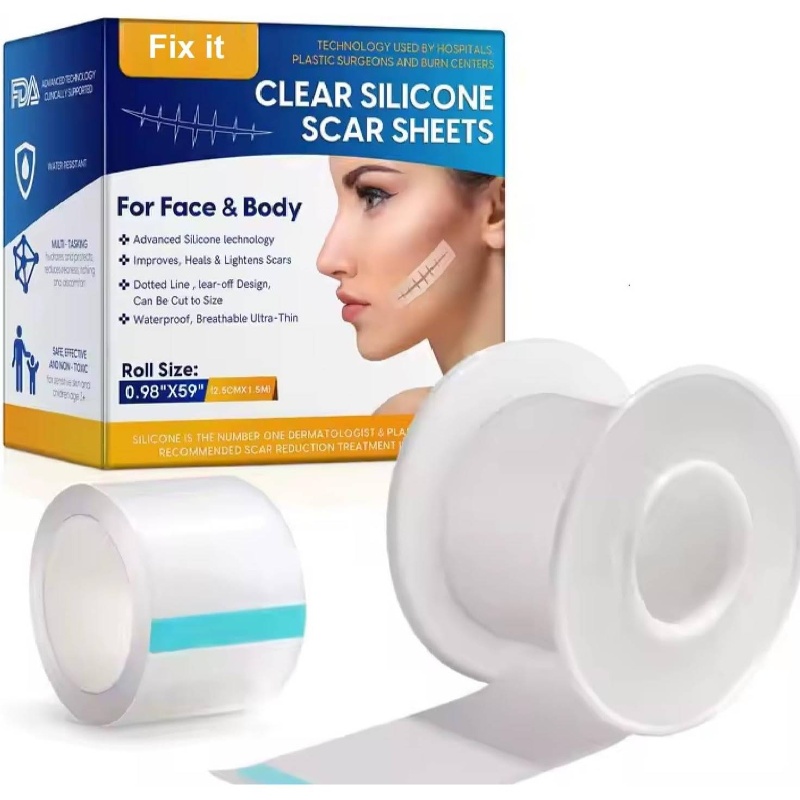 Transparent Patch Tape Reusable, Waterproof, Breathable Strips Lightens and Removes Scratches Old and New Scars 2, 5cm*150cm