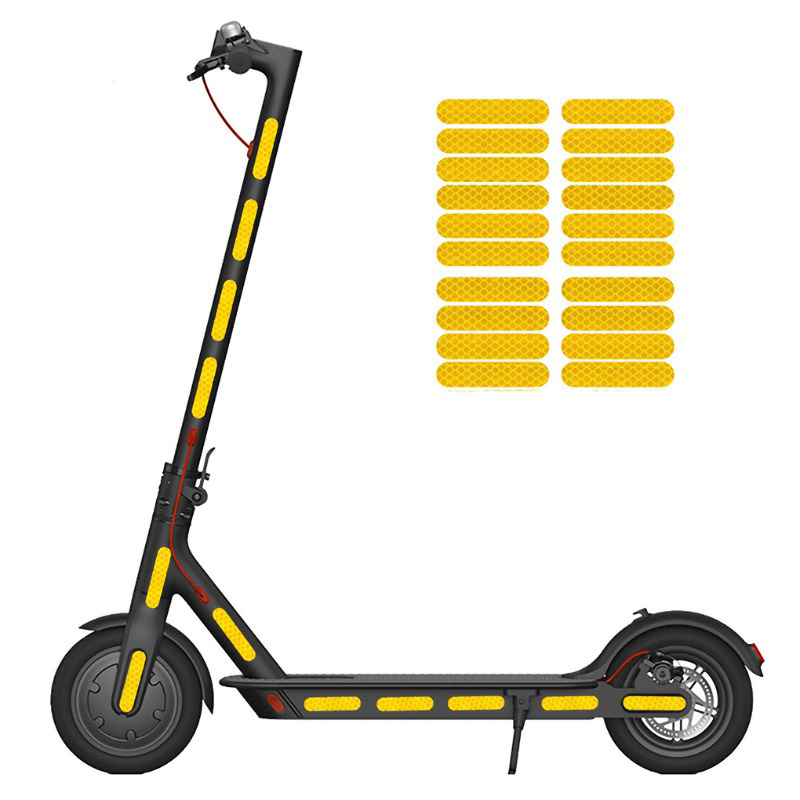 Image of Scooter Wheel Reflective Stickers - Side Warning Luminous Film Stickers, Night Reflective Rod Stickers, Accessories To Enhance Visibility And