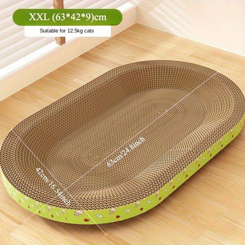 TEMU 1pc Durable Corrugated Cardboard Cat Scratching Board Leisure Ground- High Quality, Cat Claw Trimming And Play Mat, Cat Bed, Anti-shedding