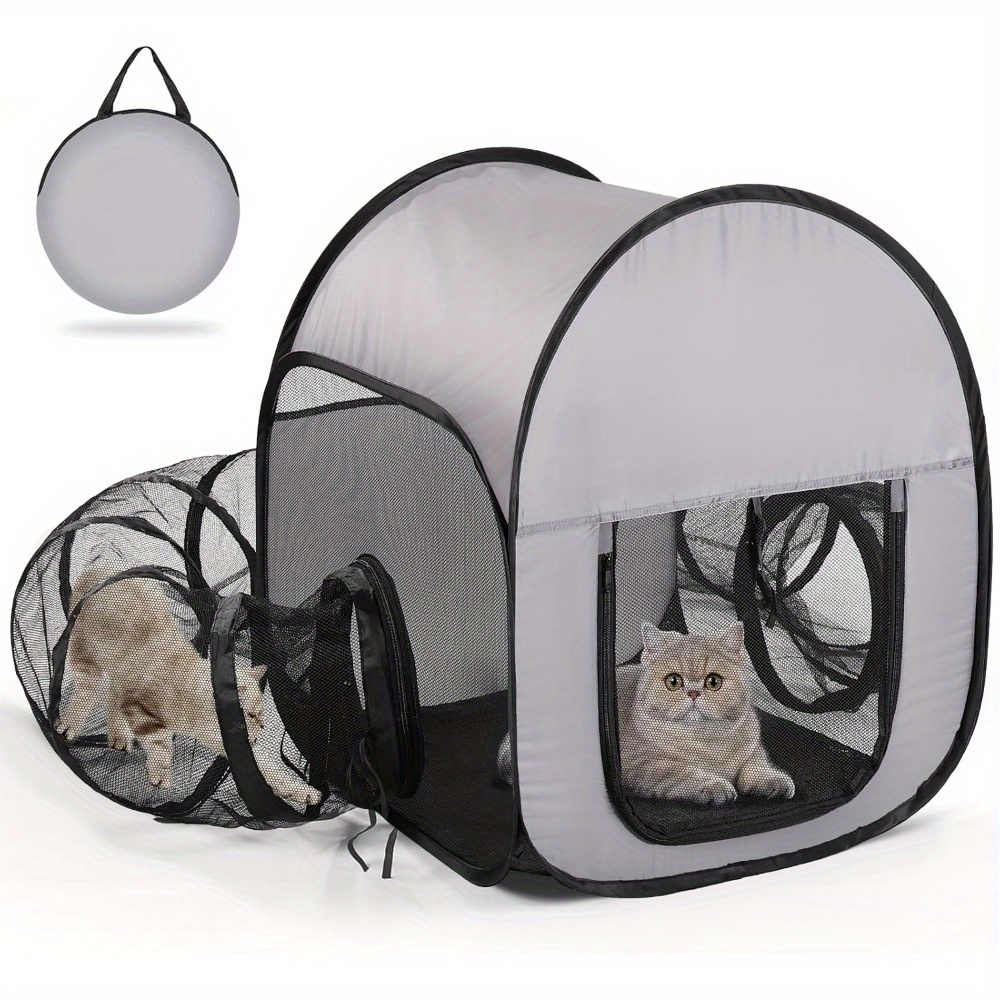 Portable Foldable Cat Enclosure with Birthing Room & Fencing