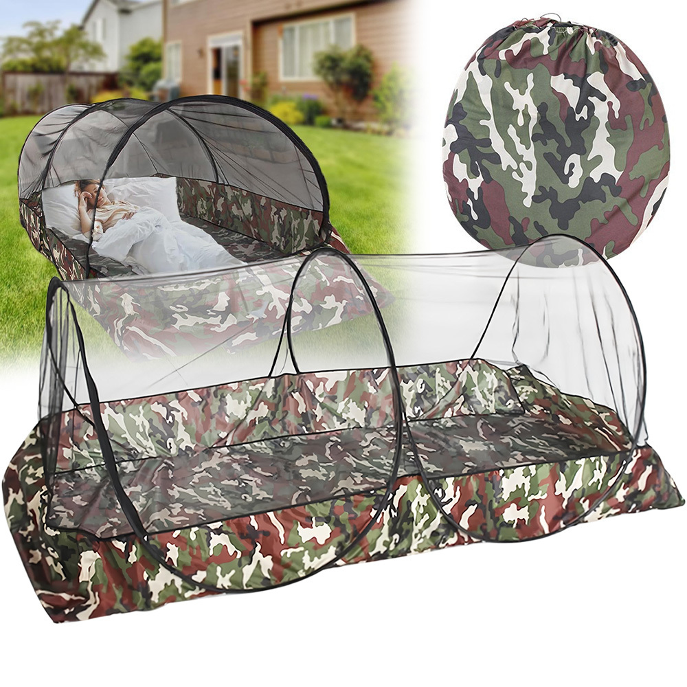 Image of Portable Camo Two-person Tent 200 X 120 X 73cm Foldable Travel Net Suitable For Camping Picnic Outdoor Party