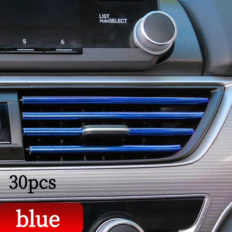 TEMU 30pcs Car Air Outlet Decorative Strips - U-shaped , Pvc Material, Fit For Most Car Models, Enhance Interior Beauty, Durable & Stylish, No