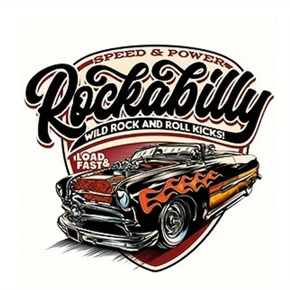 TEMU 4pcs Vintage Motorcycle And Sports Car Heat Transfer Stickers - Suitable For T-shirts, Jeans, Backpacks, Etc. - Easy To Apply And Remove, Adds