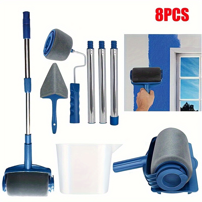 TEMU 1 Set Painting Roller Brush - Wall Decorate Painting Roller Brush Set - Pro Brush Kit Multifunctional House Paint Rollers
