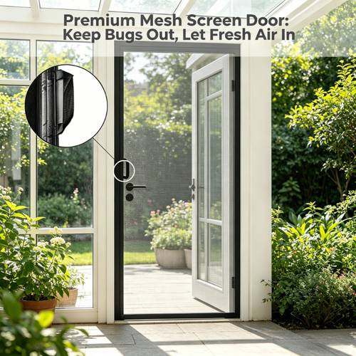 durable fiberglass mesh insect screen single side opening design with sturdy handle breathable smooth sliding bug net for home patio bedroom window