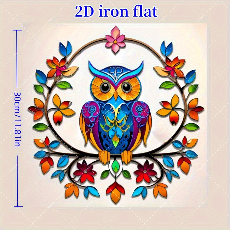 TEMU 2d Flat, 1pc, Bohemian Owl Wall Art Decoration- Terrace, Garden, Courtyard, Living Room, And Bedroom Outdoor Fence Decoration- Versatile Wall