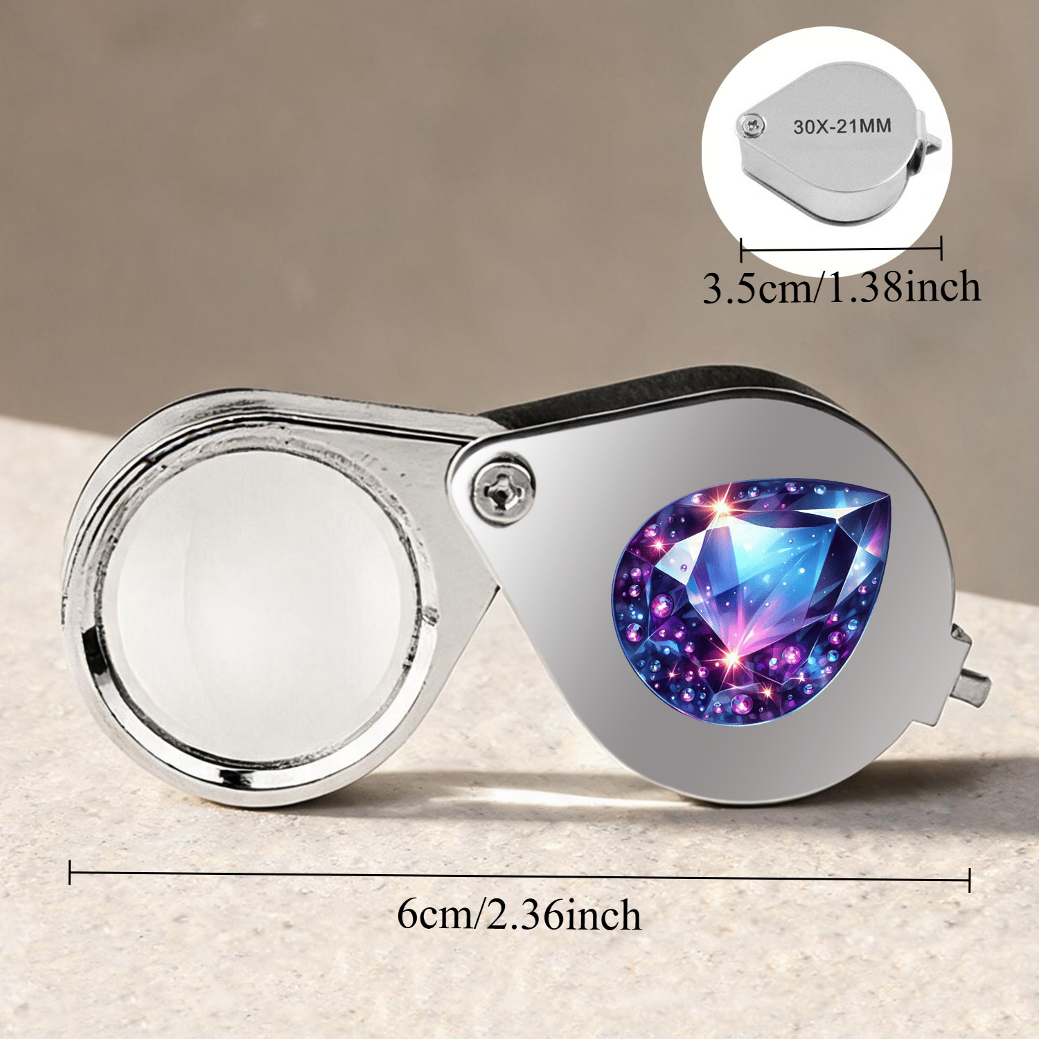 Professional 30X Jewelry Inspection Magnifier with Case