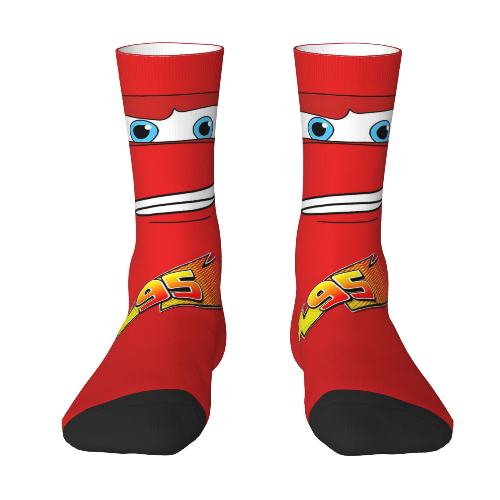 E-shop Ein Paar Herren-Socken mit Cartoon-Auto-Design. Geeignet für alle Jahreszeiten. Modische Kleidung. 3D-gedruckte Polyestersocken.