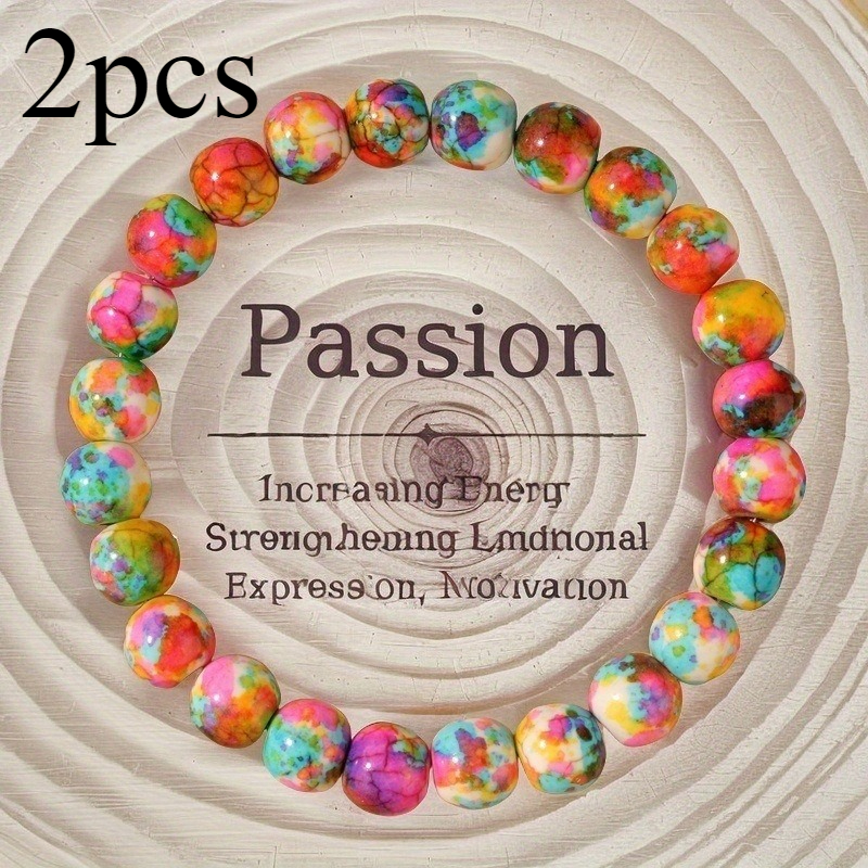 TEMU 2 Casual And Simple Unisex Bracelets, A Colorful Summer Party Bracelet, Suitable For Daily Wear And Gifting During Graduation Season,