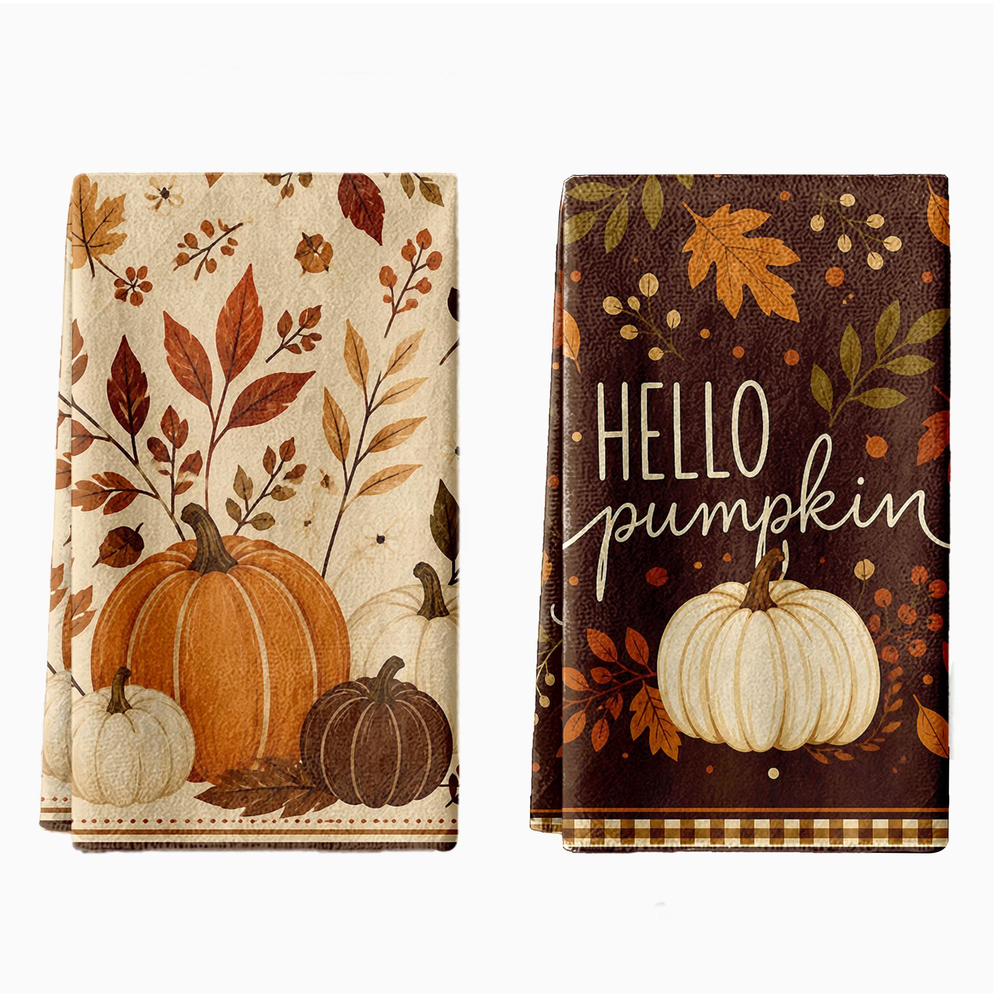 TEMU 2pcs " Pumpkin Kitchen Towels Set"christmas Household Cleaning Cloths, Scouring Pads, Dish Towel And Tea Towels For Washing And Drying Household