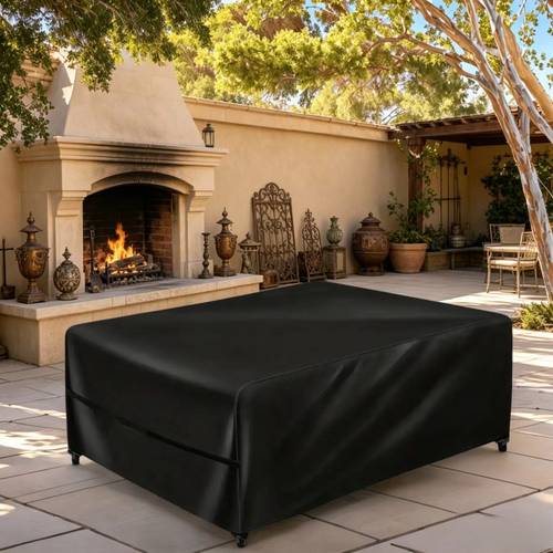 600d heavy duty outdoor furniture cover patio table and chair cover with adjustable buckles uv protection use compatible with rectangular square tables coffee tables sofas durable material suitable for balcony