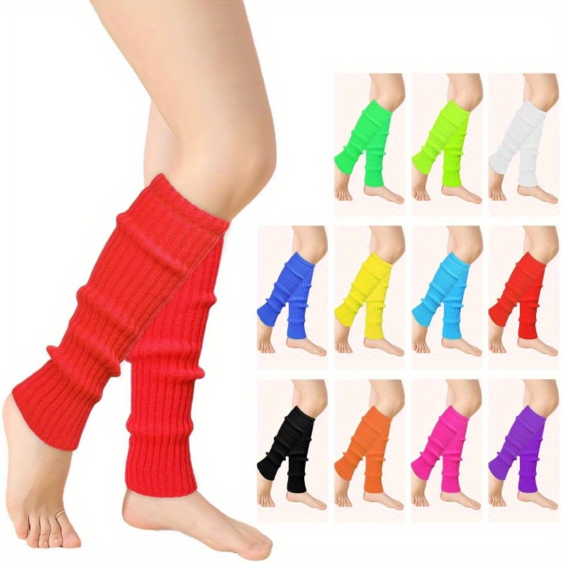 Image of 1/ Buauty 80s 90s Ribbed Leg Warmers For Women - Elastic Workout Accessories For Yoga, Running, Hiking - Hand Wash Only, | Vibrant Fashion |